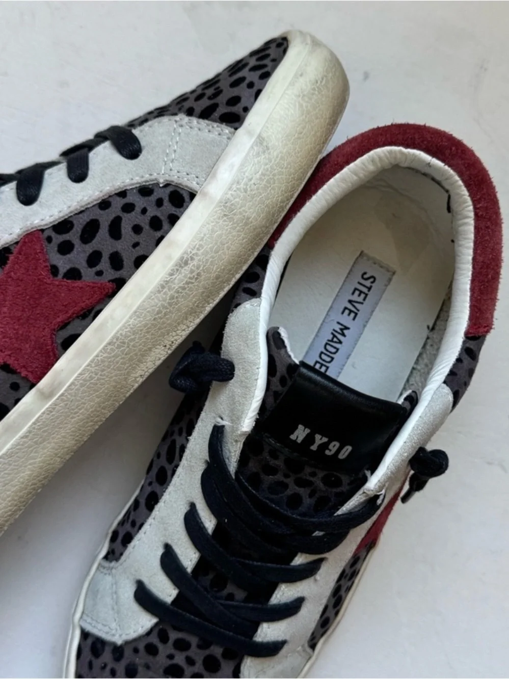 Steve Madden NY90 Philosophy Calf Hair Animal Print Sneakers